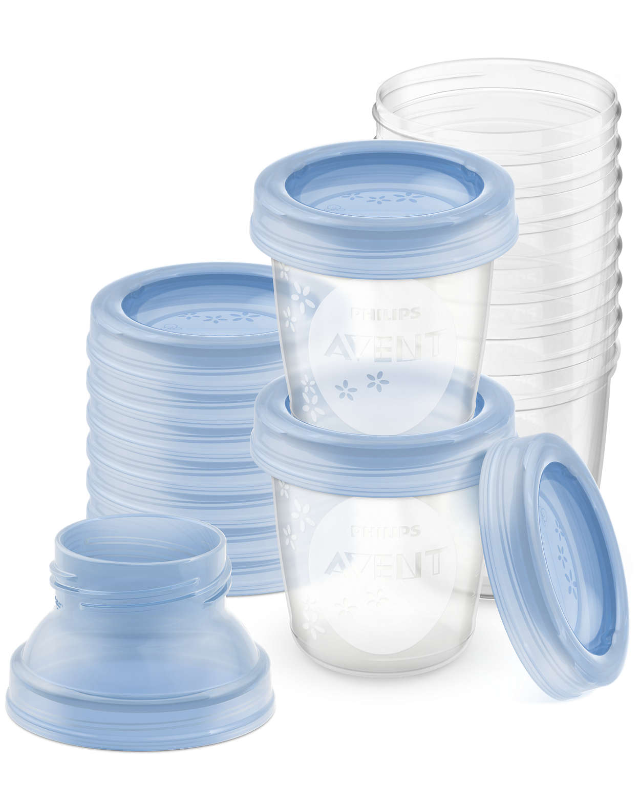 Чашки за съхраняване на кърма Philips Avent, 10 броя SCF618/10