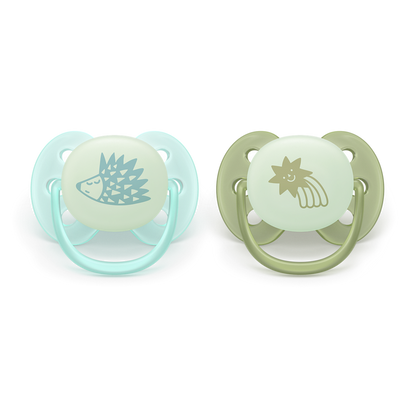 Philips Avent Pacifier Ultra Soft NightTime SCF094/01, 0-6 м., 2 броя