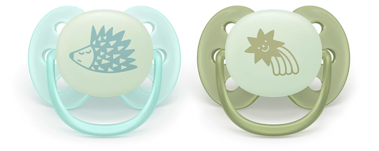 Philips Avent Pacifier Ultra Soft NightTime SCF094/01, 0-6 м., 2 броя