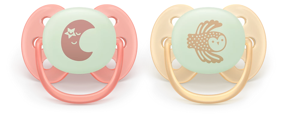 Philips Avent Pacifier Ultra Soft NightTime SCF094/02, 0-6 м., 2 броя