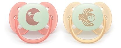 Philips Avent Pacifier Ultra Soft NightTime SCF094/02, 0-6 м., 2 броя