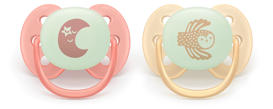 Philips Avent Pacifier Ultra Soft NightTime SCF094/02, 0-6 м., 2 броя