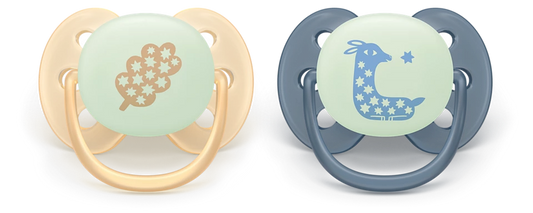Philips Avent Pacifier Ultra Soft NightTime SCF094/03, 6-18 м., 2 броя