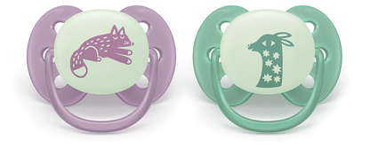 Philips Avent Pacifier Ultra Soft NightTime SCF094/04, 6-18 м., 2 броя