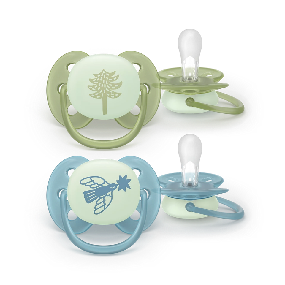 Philips Avent Pacifier Ultra Soft NightTime SCF094/05, 18+ м., 2 броя