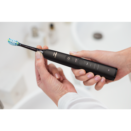Зъбен душ и звукова четка за зъби и Philips Sonicare DiamondClean 9000, черна HX3886/43