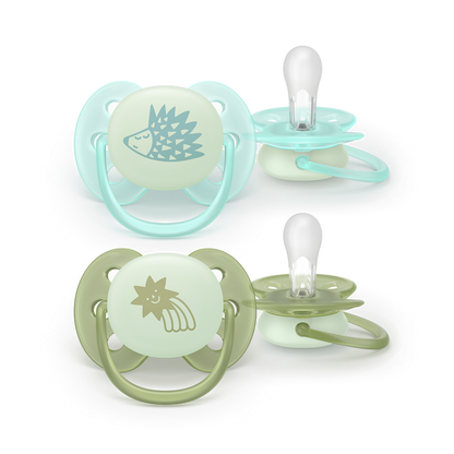 Philips Avent Pacifier Ultra Soft NightTime SCF094/01, 0-6 м., 2 броя