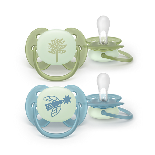 Philips Avent Pacifier Ultra Soft NightTime SCF094/05, 18+ м., 2 броя
