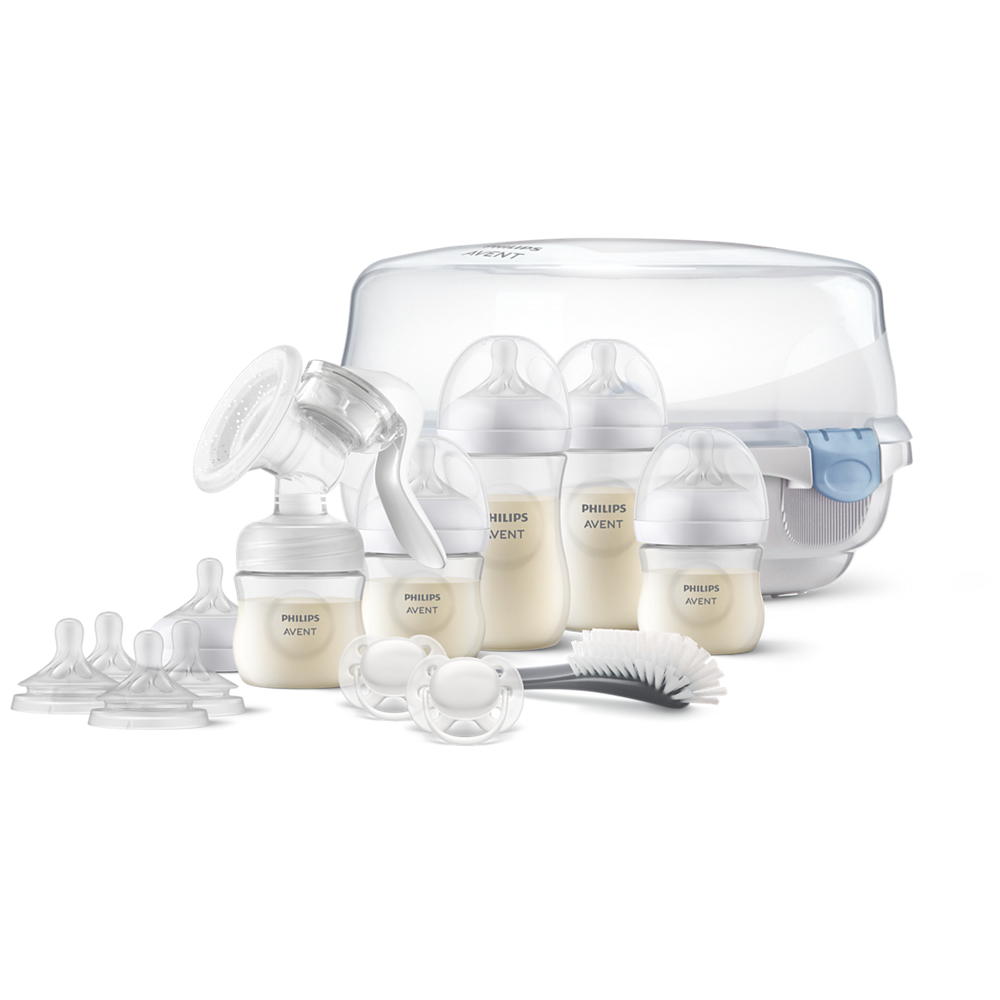 Комплект за кърмене с ръчна помпа за кърма и стерилизатор за бутилки Philips Avent SCD430/50