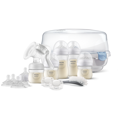 Комплект за кърмене с ръчна помпа за кърма и стерилизатор за бутилки Philips Avent SCD430/50